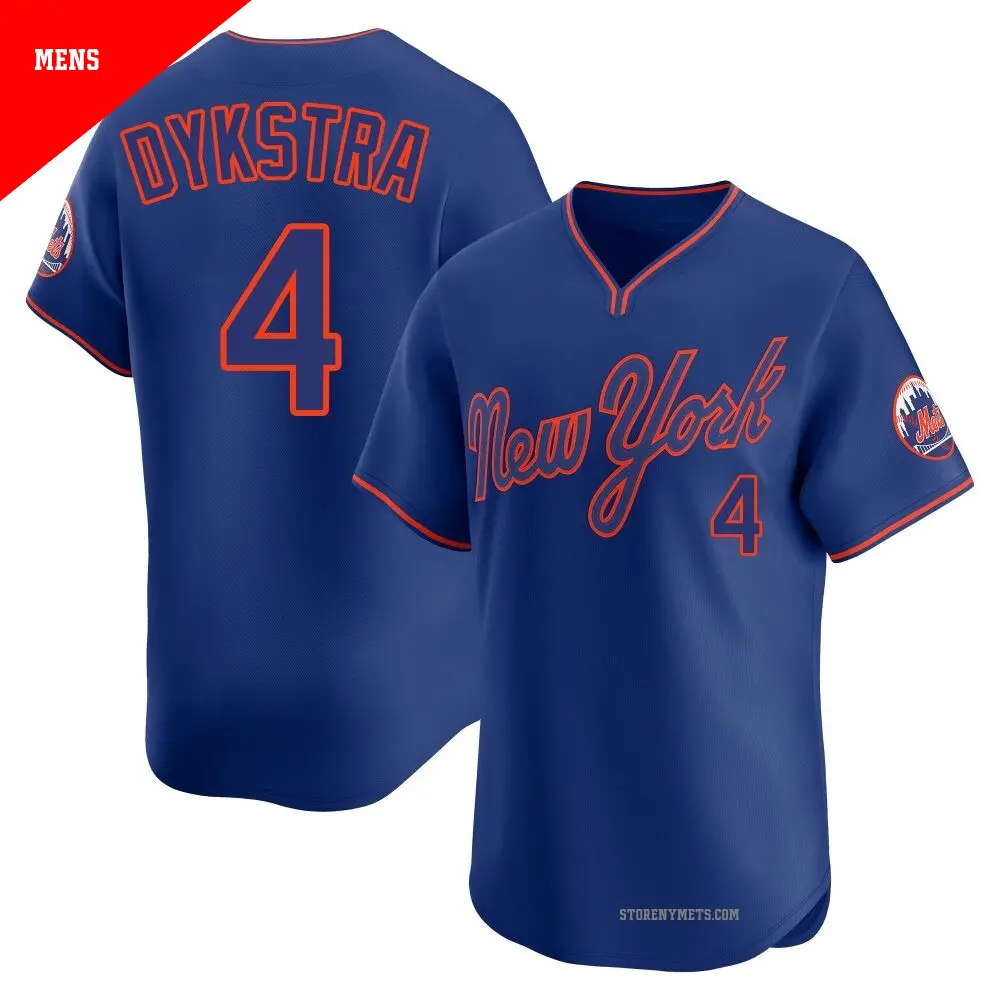 Men's ＃4 Lenny Dykstra New York Mets Royal Limited Alternate 2 Jersey