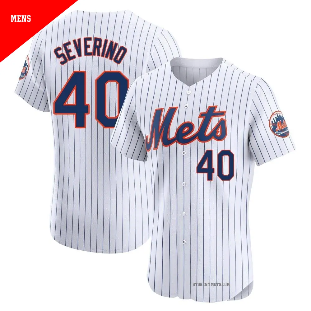 Men's ＃40 Luis Severino New York Mets White Elite Home Jersey