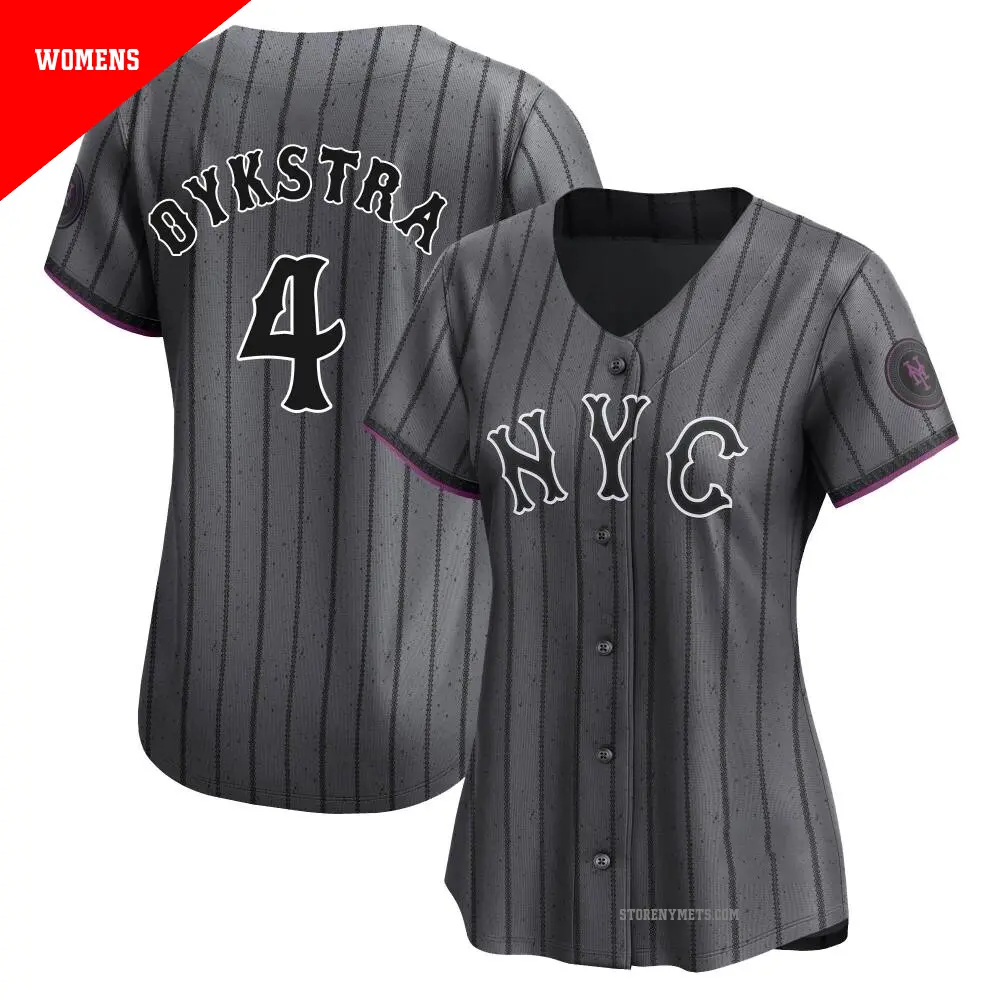 Women's ＃4 Lenny Dykstra New York Mets Limited Graphite 2024 City Connect Jersey
