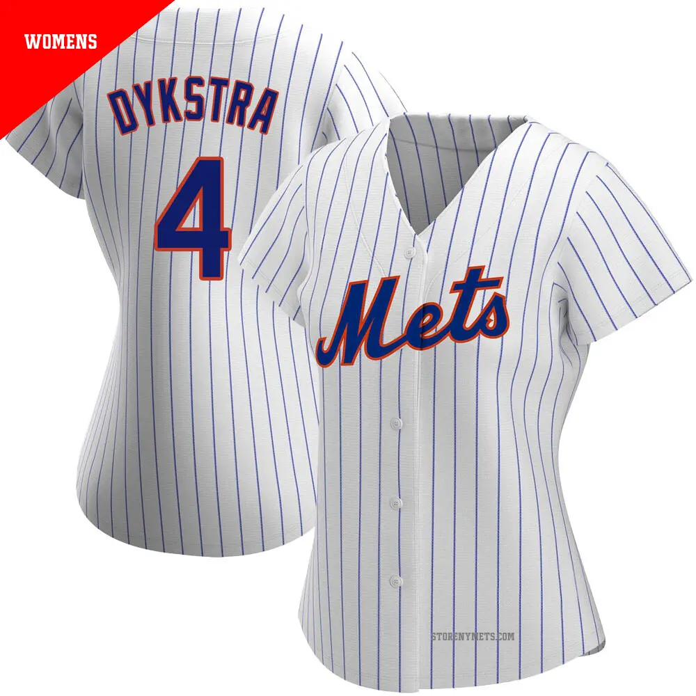 Women's ＃4 Lenny Dykstra New York Mets White Replica Home Jersey