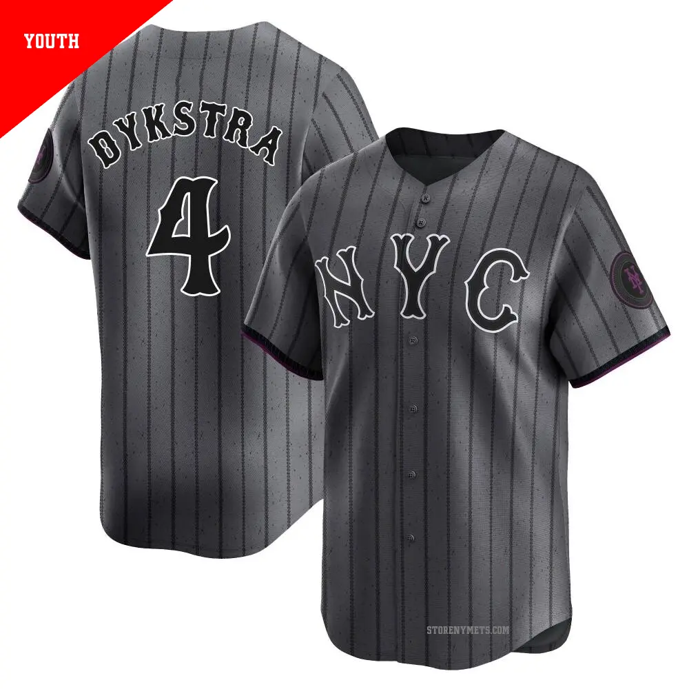 Youth ＃4 Lenny Dykstra New York Mets Limited Graphite 2024 City Connect Jersey